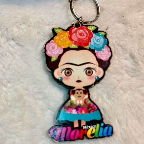 Frida Kahlo Bag Cream Textured Clutch Frida Print Zipper Pull Morelia Mexico - Picture 8 of 11